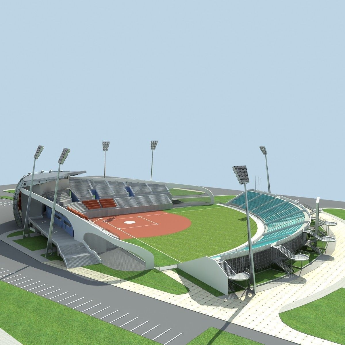 Baseball Stadium 01 3D model_2