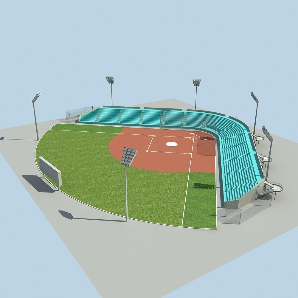 Baseball Stadium 02 3D model_2