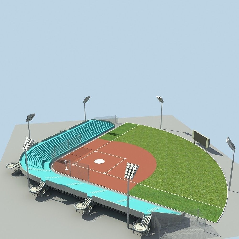 Baseball Stadium 02 3D model_1
