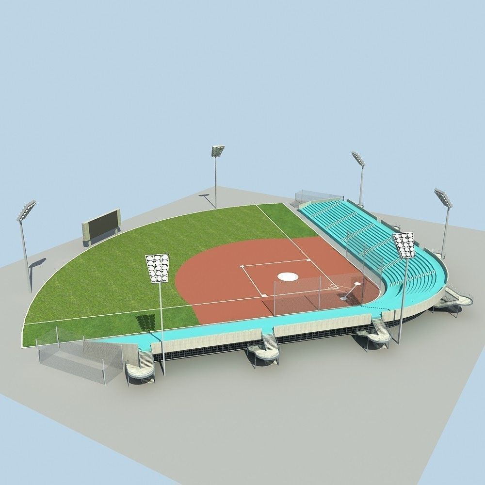 Baseball Stadium 02 3D model_3