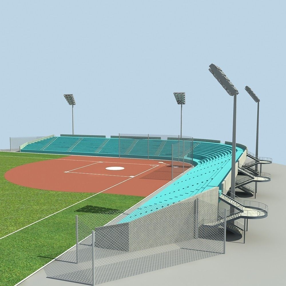 Baseball Stadium 02 3D model_6