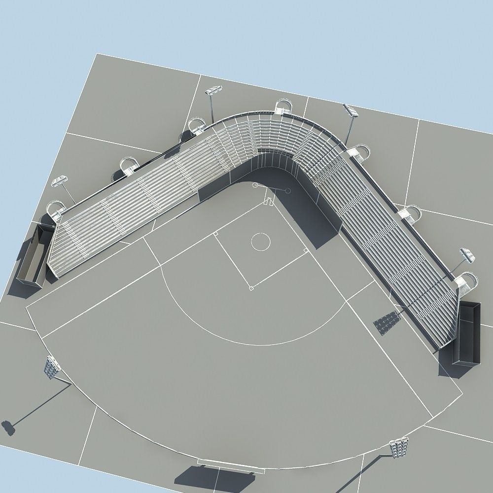 Baseball Stadium 02 3D model_4