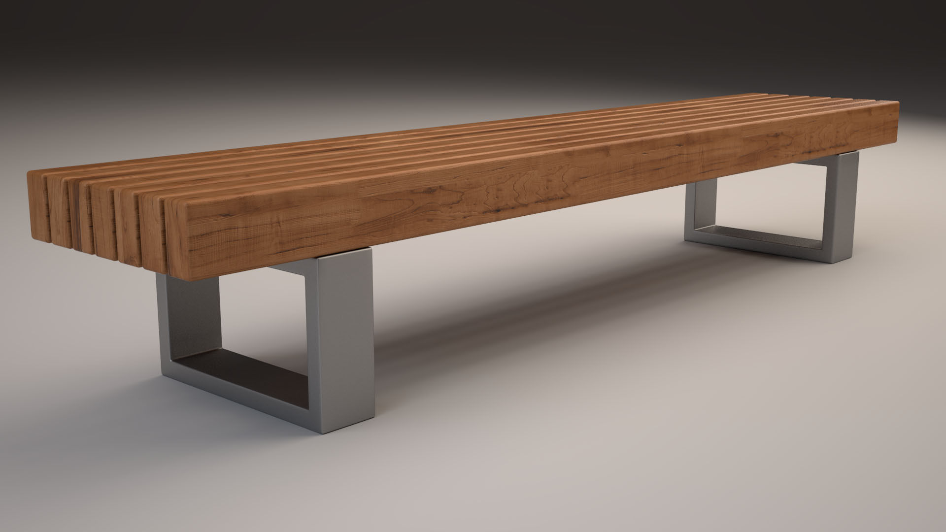 Bench wooden 3D model_2