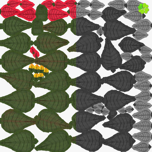 Poinsettia low poly Low-poly 3D model_24