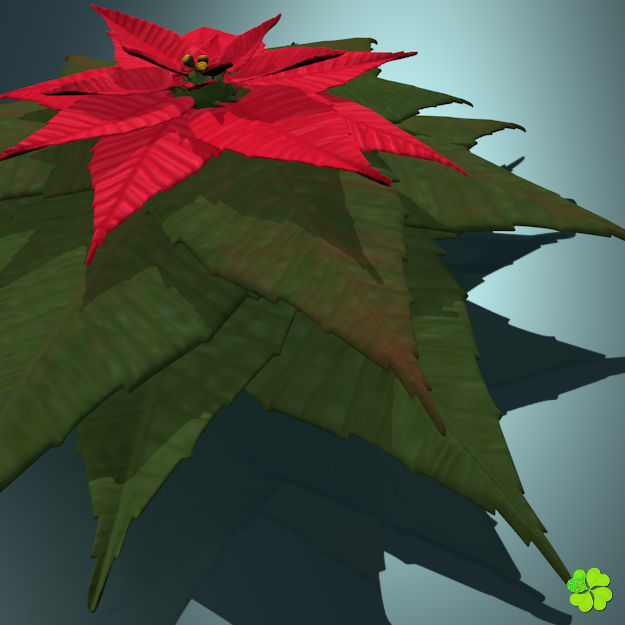 Poinsettia low poly Low-poly 3D model_5