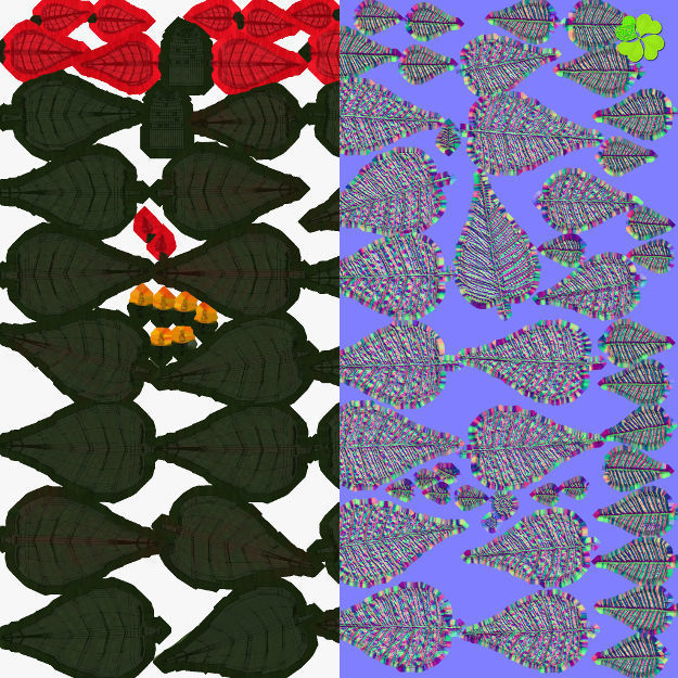 Poinsettia low poly Low-poly 3D model_25