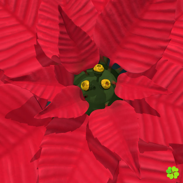 Poinsettia low poly Low-poly 3D model_7