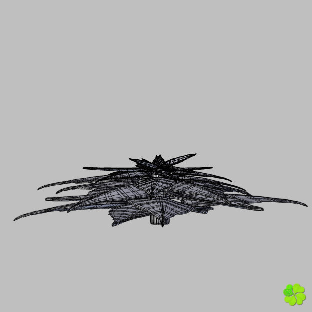 Poinsettia low poly Low-poly 3D model_17