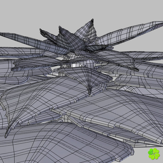 Poinsettia low poly Low-poly 3D model_19