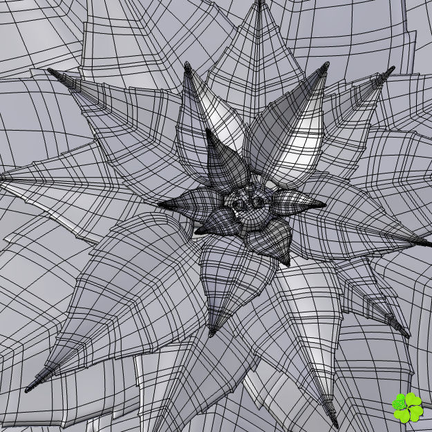 Poinsettia low poly Low-poly 3D model_11