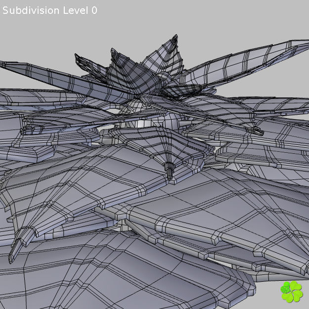 Poinsettia low poly Low-poly 3D model_20