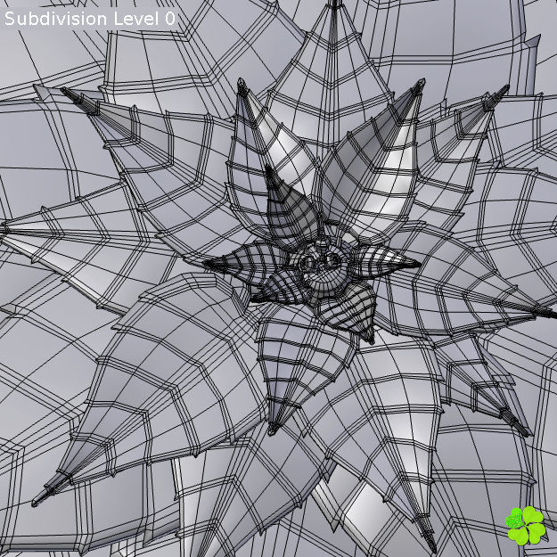 Poinsettia low poly Low-poly 3D model_12