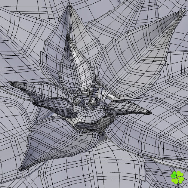 Poinsettia low poly Low-poly 3D model_15