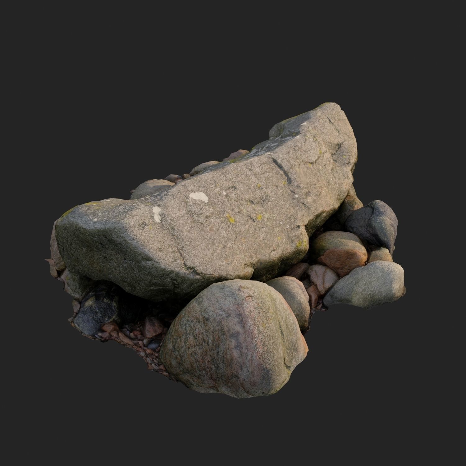3d scanned nature stone 030 Low-poly 3D model_3
