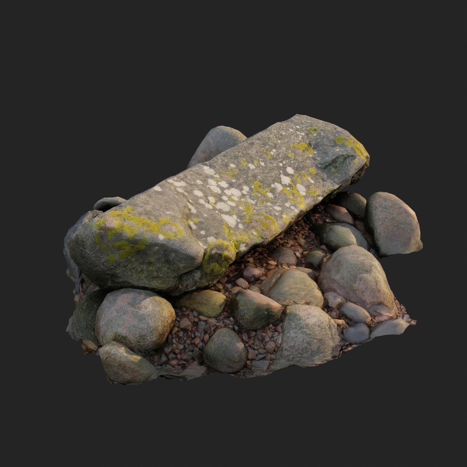 3d scanned nature stone 030 Low-poly 3D model_1