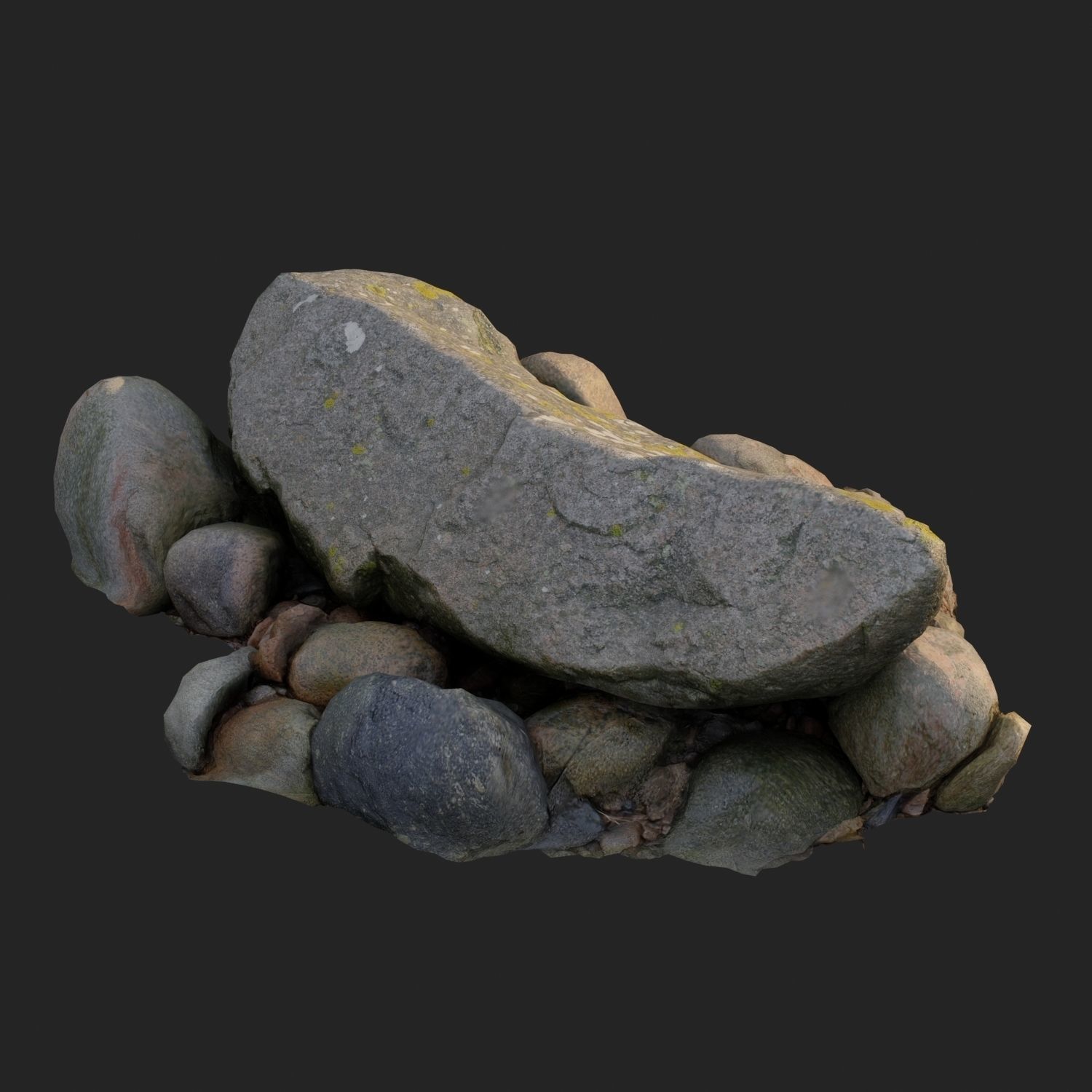 3d scanned nature stone 030 Low-poly 3D model_2