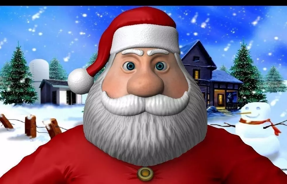 Cartoon santa claus Low-poly 3D model_0