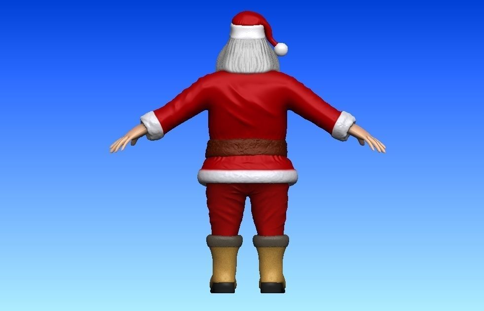 Cartoon santa claus Low-poly 3D model_3