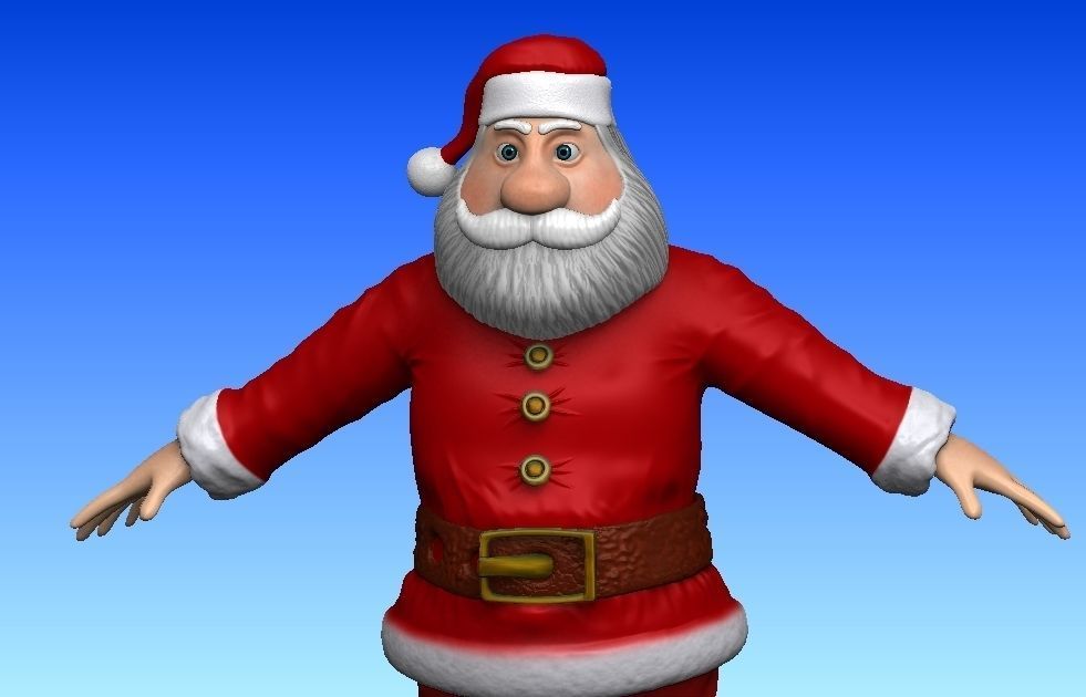 Cartoon santa claus Low-poly 3D model_4