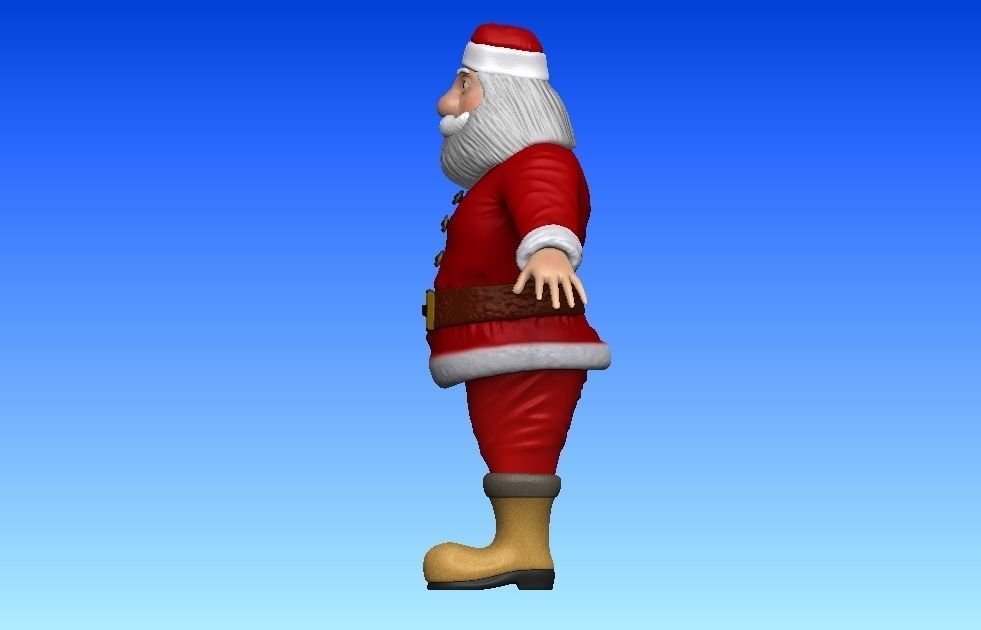 Cartoon santa claus Low-poly 3D model_2
