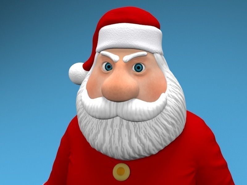 Cartoon santa claus Low-poly 3D model_6