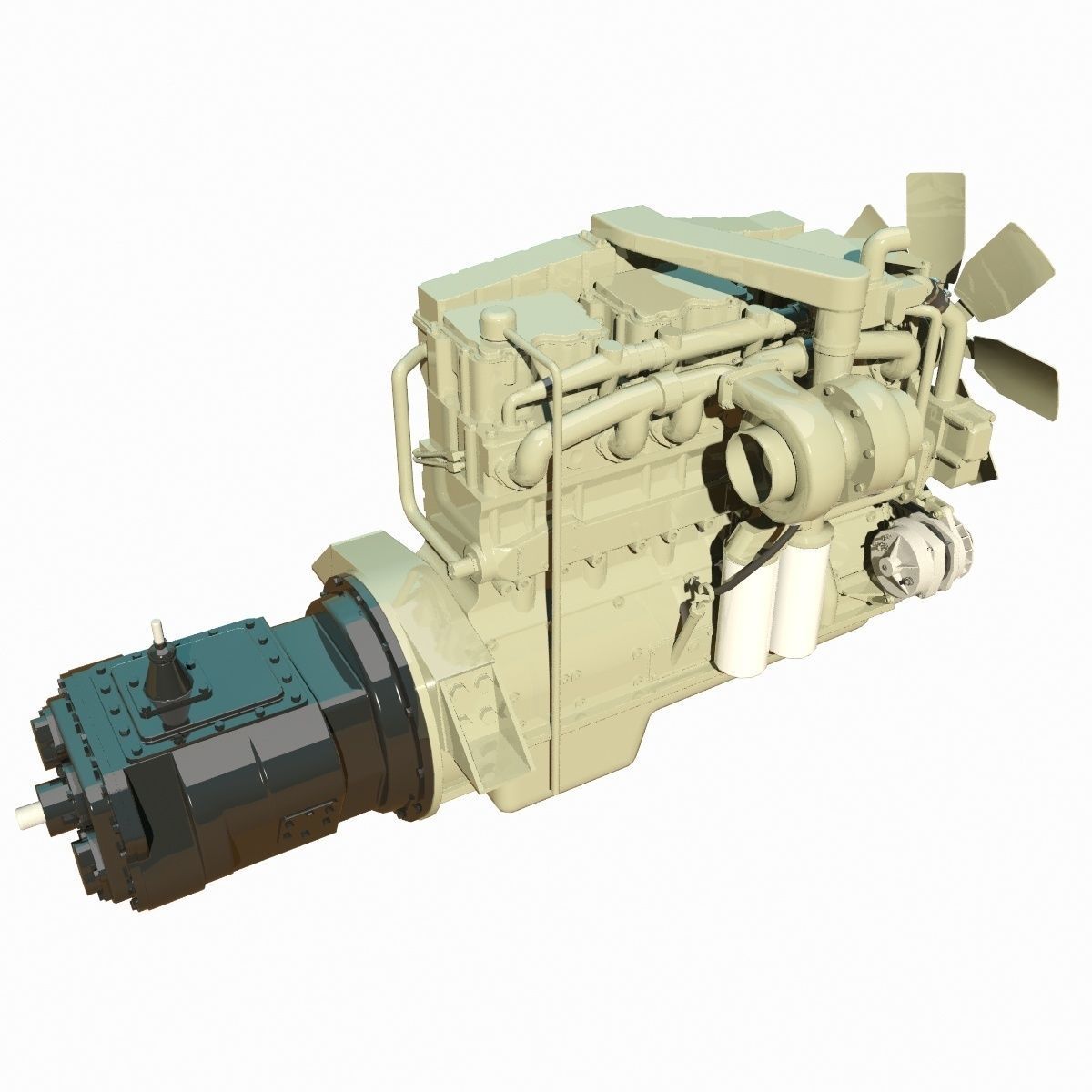 Diesel Engine 3D model_2