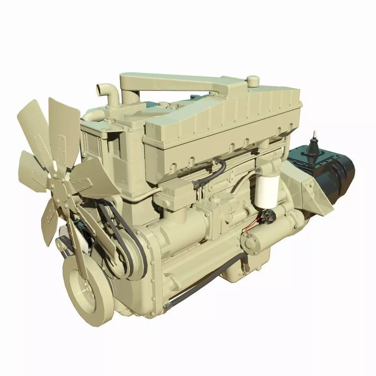 Diesel Engine 3D model_0