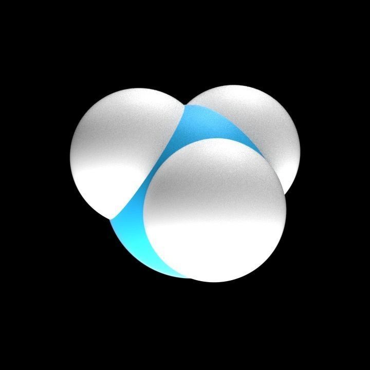 Ammonia molecule Low-poly 3D model_0