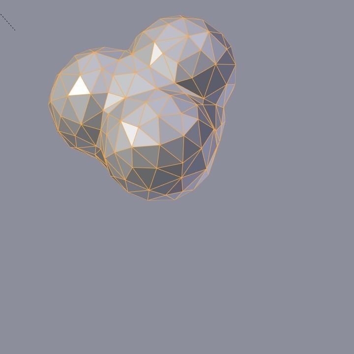 Ammonia molecule Low-poly 3D model_5