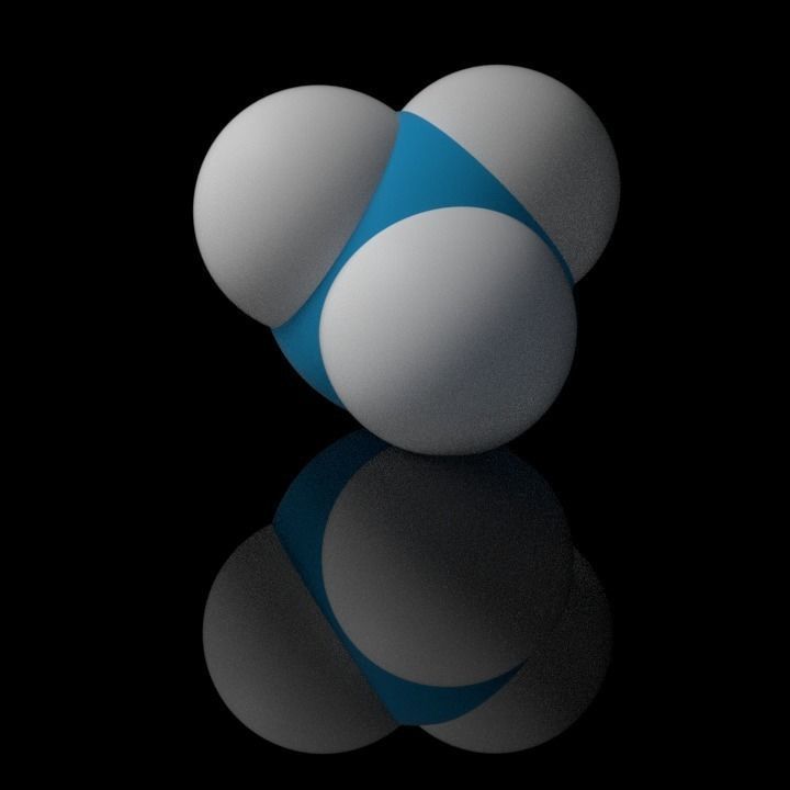 Ammonia molecule Low-poly 3D model_1