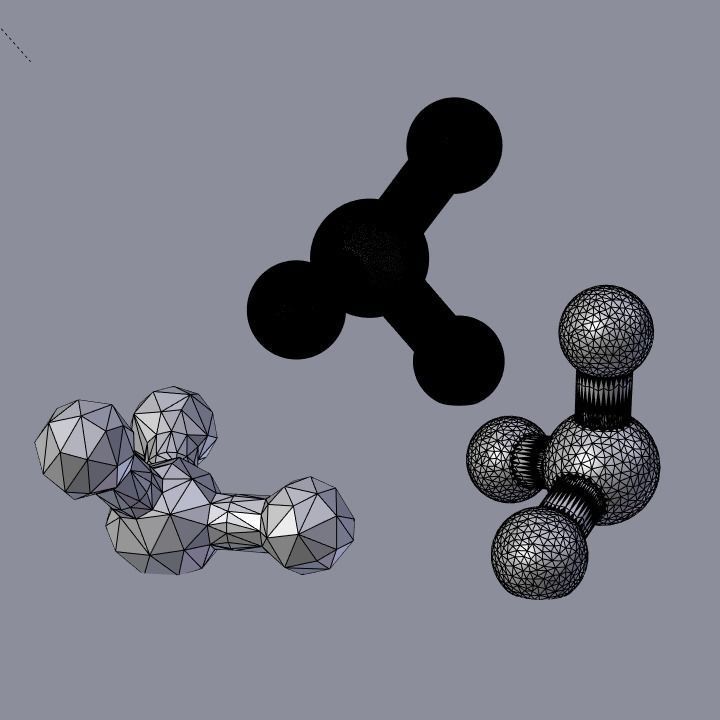 Ammonia molecule Low-poly 3D model_9