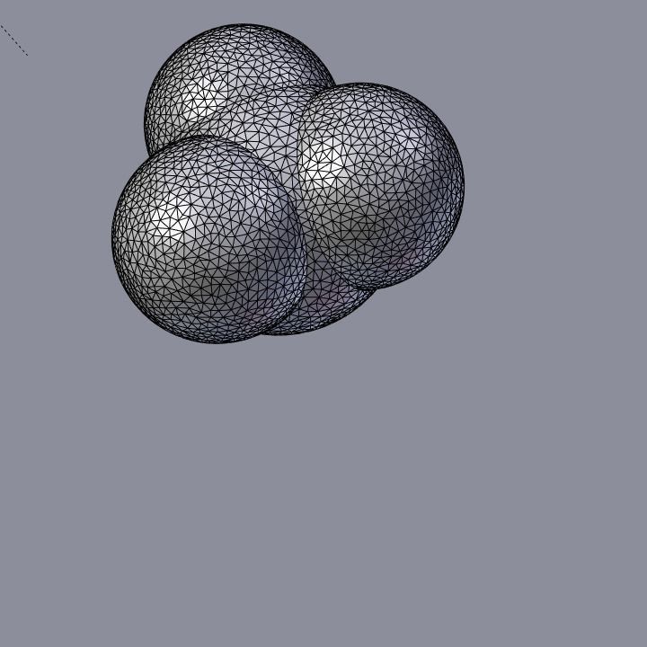 Ammonia molecule Low-poly 3D model_6
