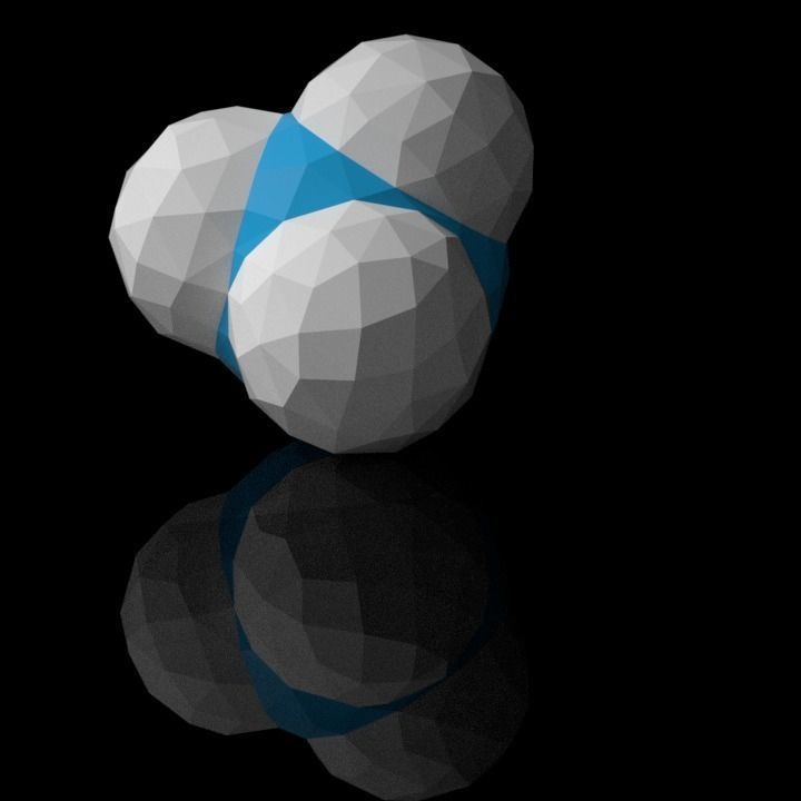 Ammonia molecule Low-poly 3D model_4