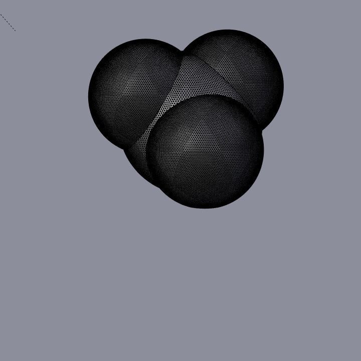 Ammonia molecule Low-poly 3D model_7