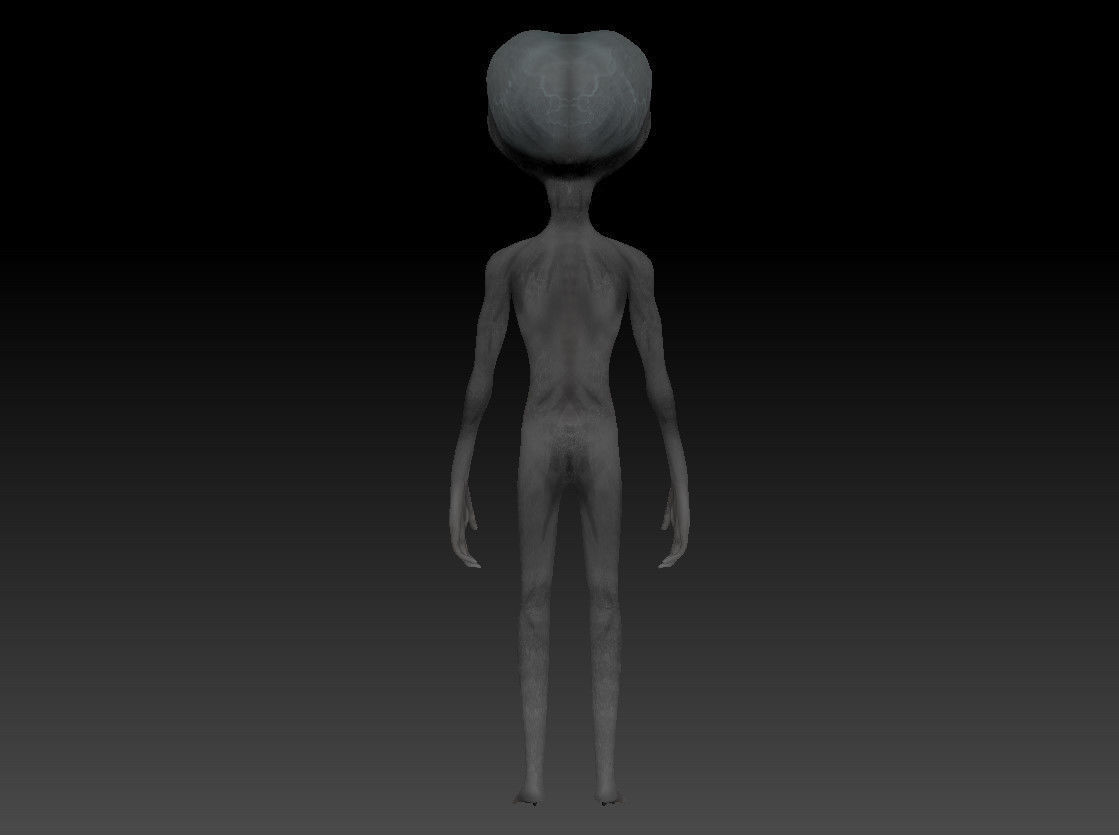 Grey Alien From AREA 51 - Midway Games - Remastered Low-poly 3D model_7