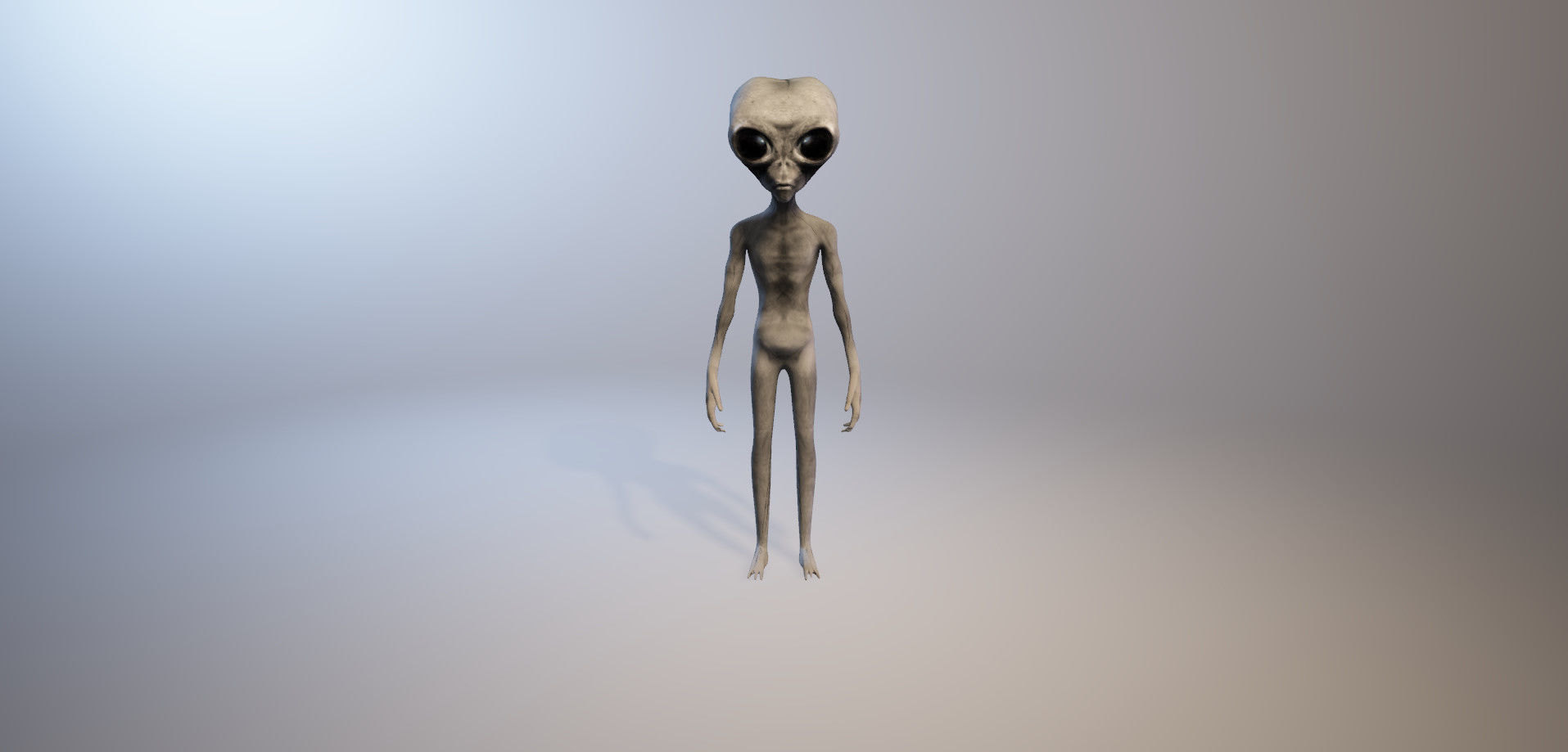 Grey Alien From AREA 51 - Midway Games - Remastered Low-poly 3D model_4