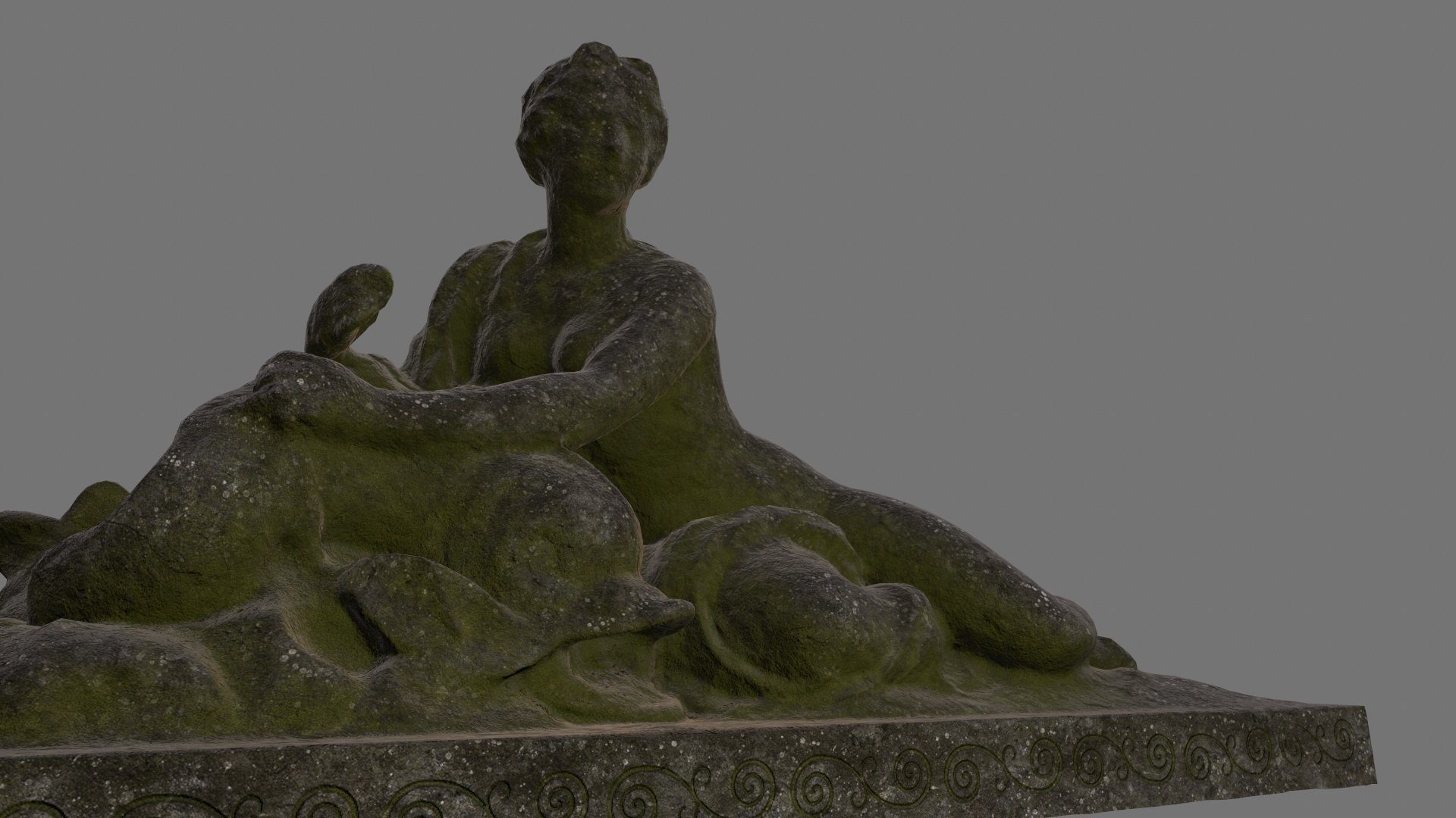 woman statue 2 Low-poly 3D model_11