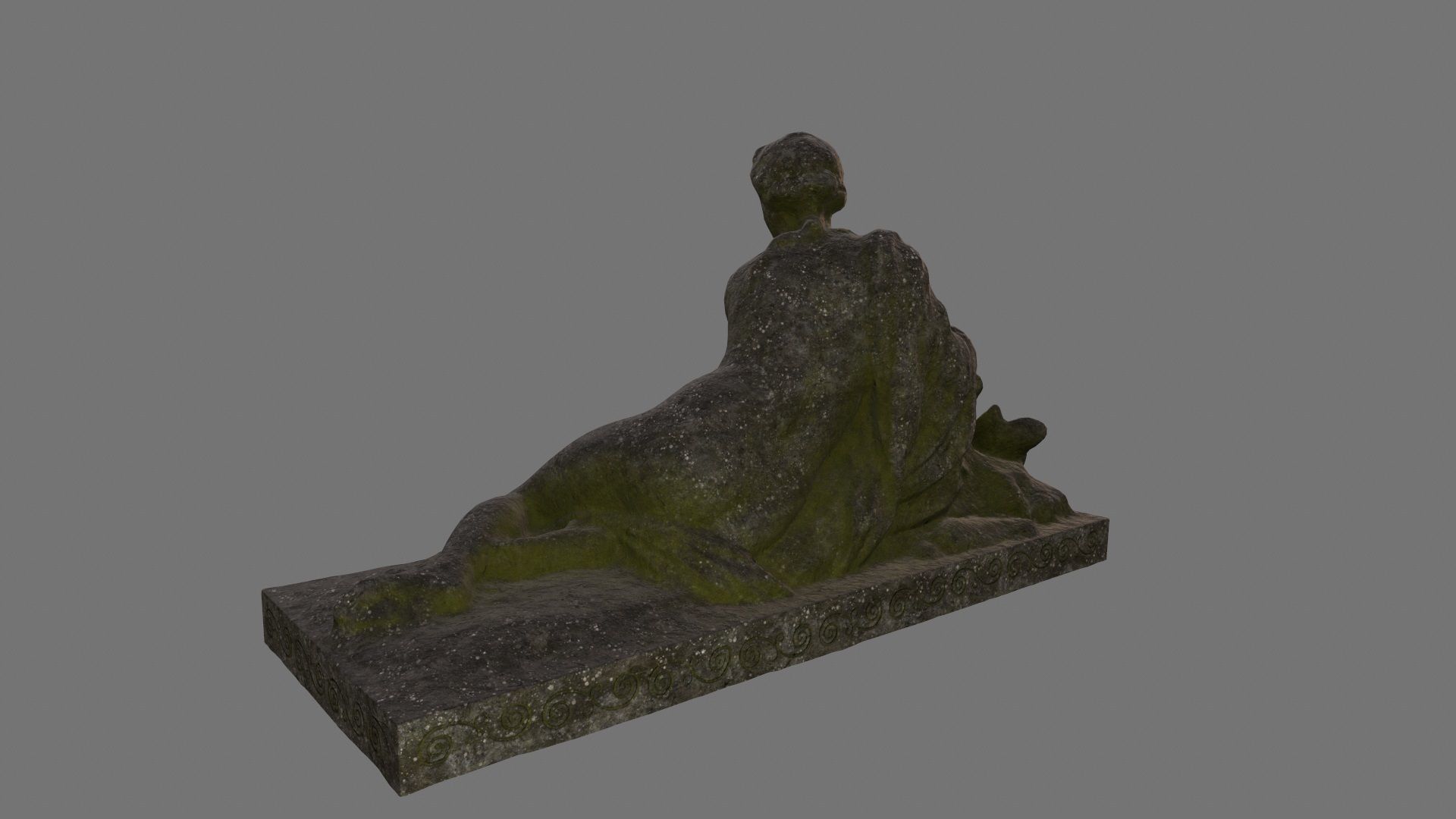 woman statue 2 Low-poly 3D model_7