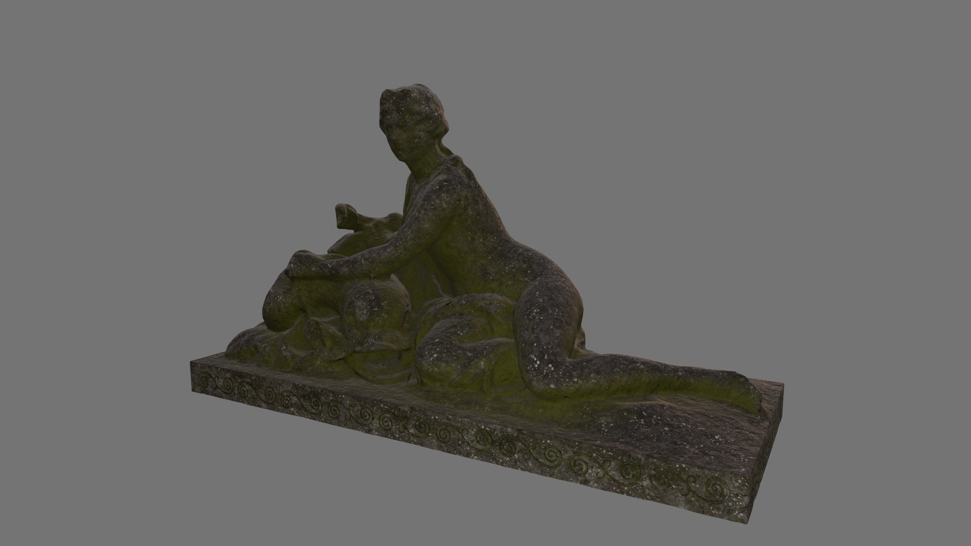 woman statue 2 Low-poly 3D model_9