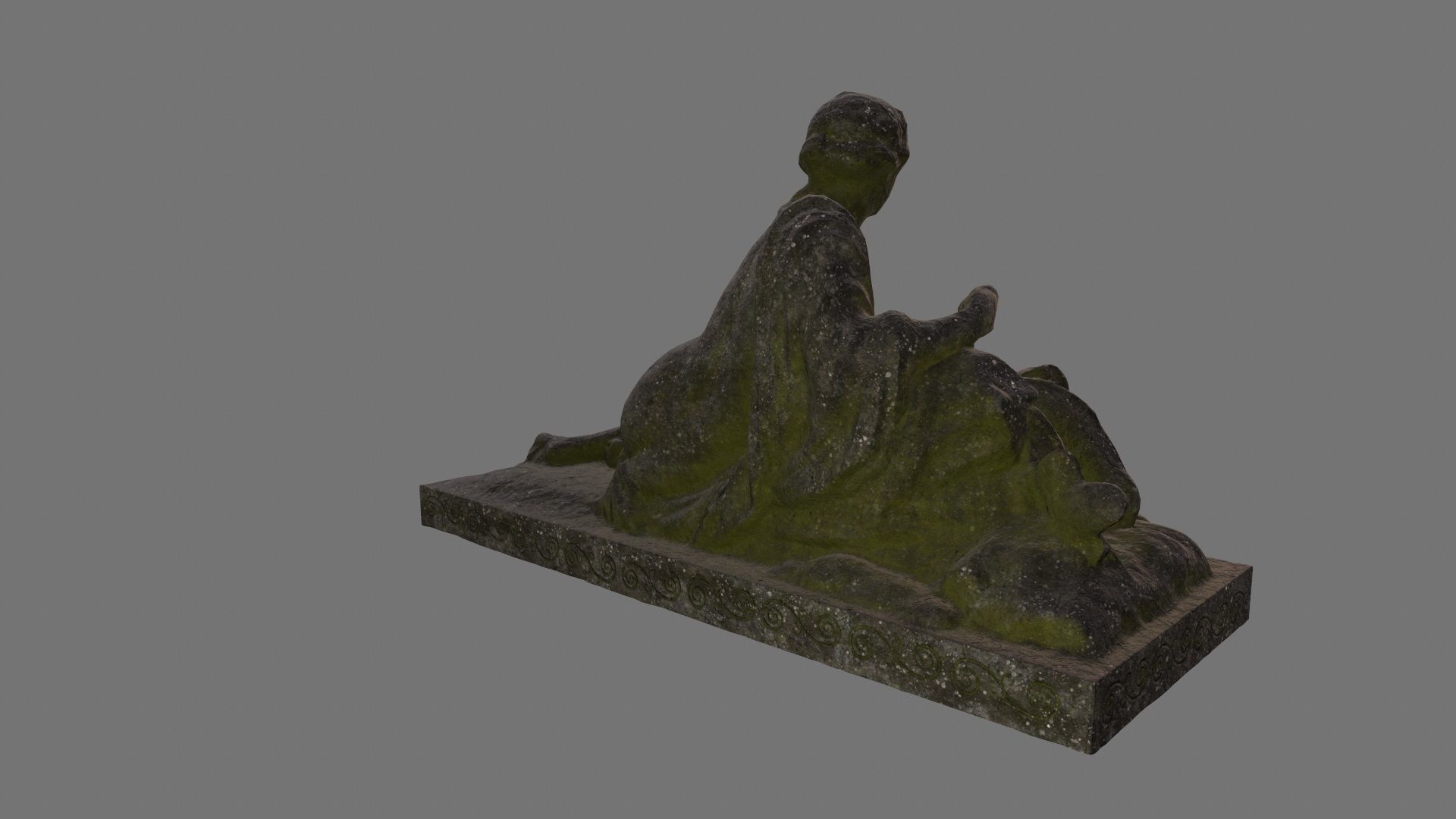 woman statue 2 Low-poly 3D model_4