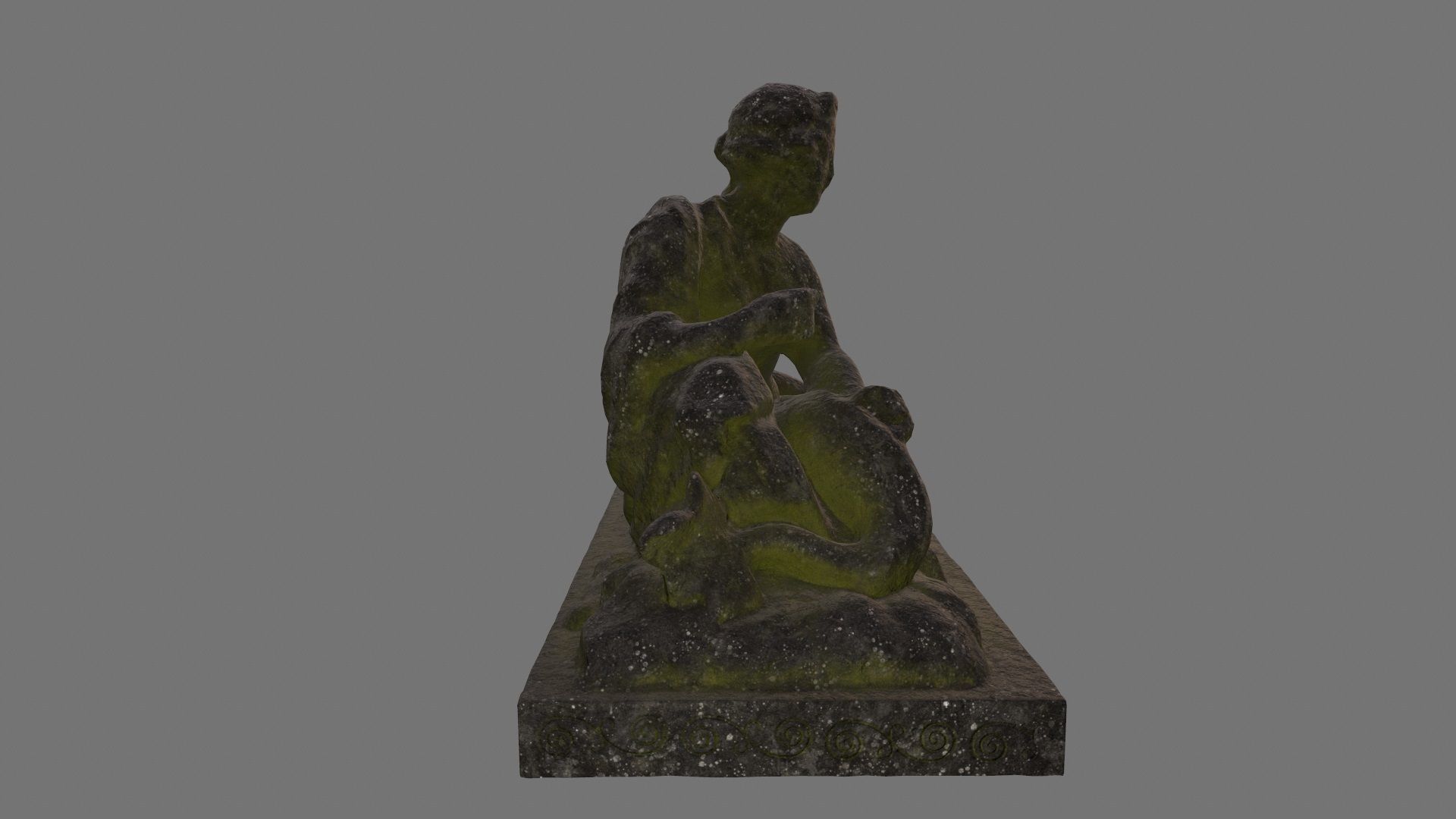 woman statue 2 Low-poly 3D model_3