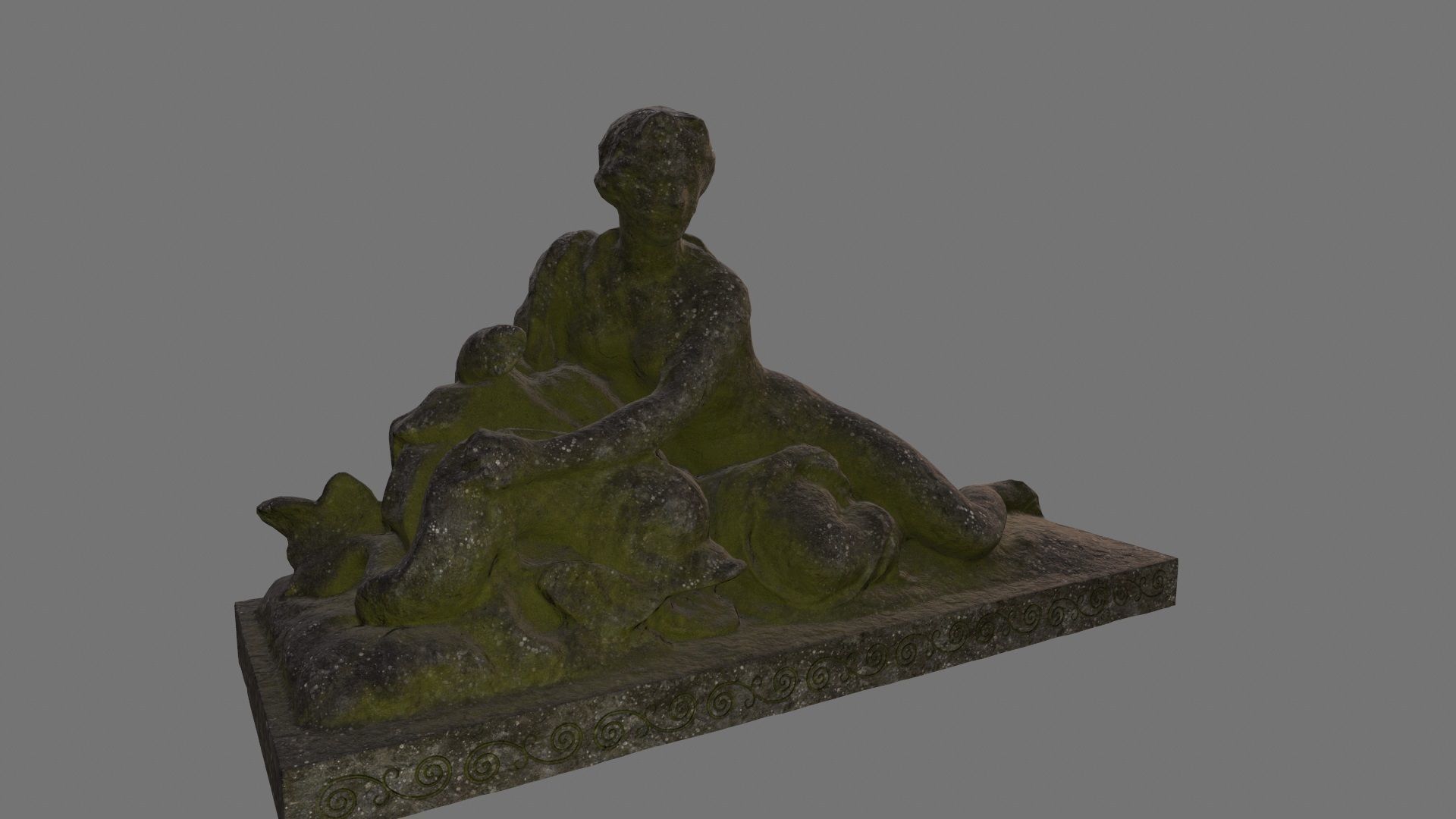 woman statue 2 Low-poly 3D model_2