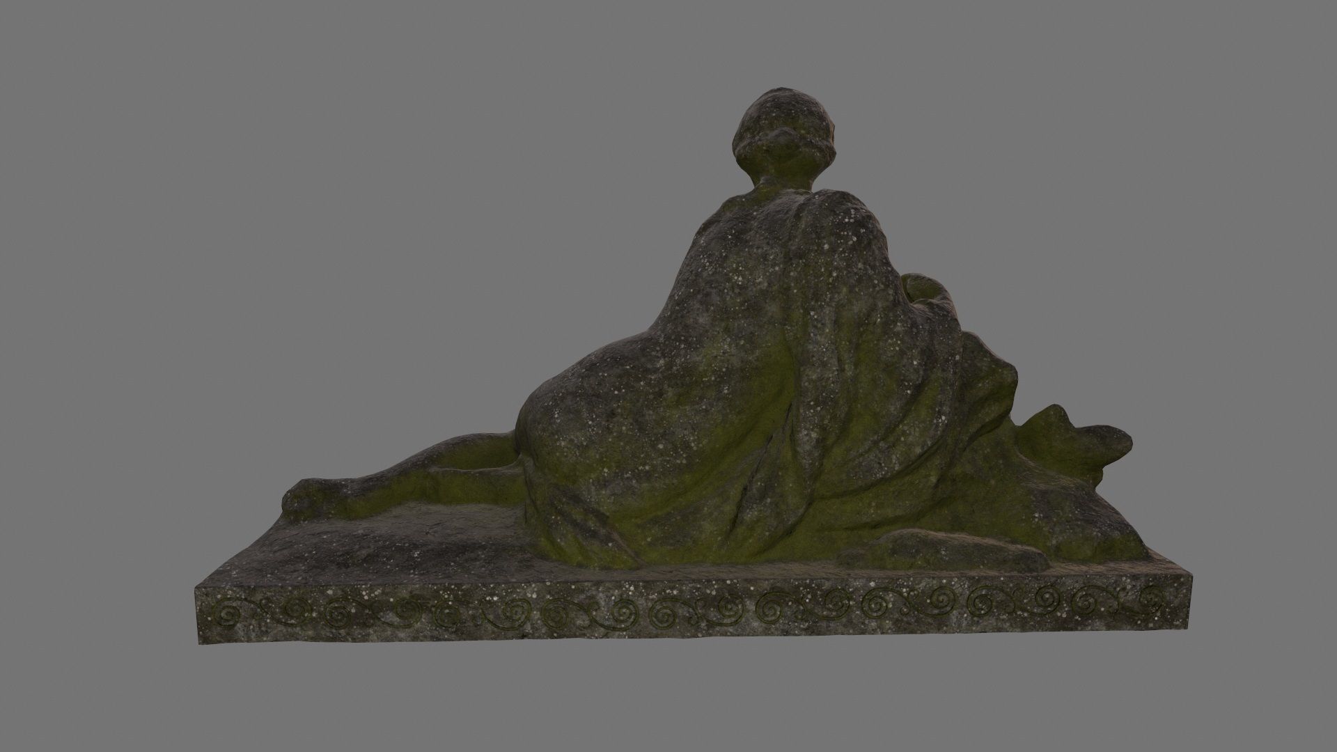 woman statue 2 Low-poly 3D model_5