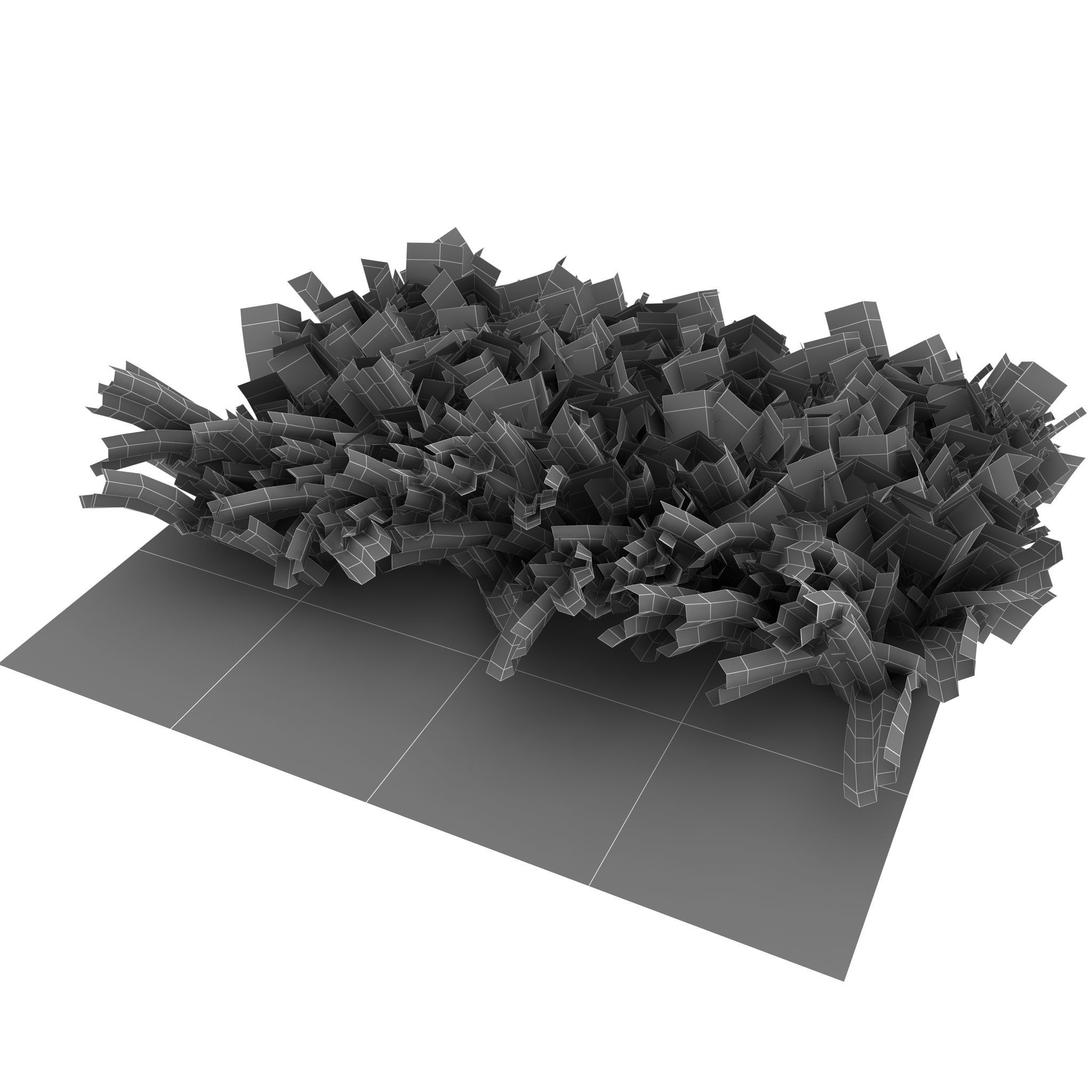 Burning grass Low-poly 3D model_5