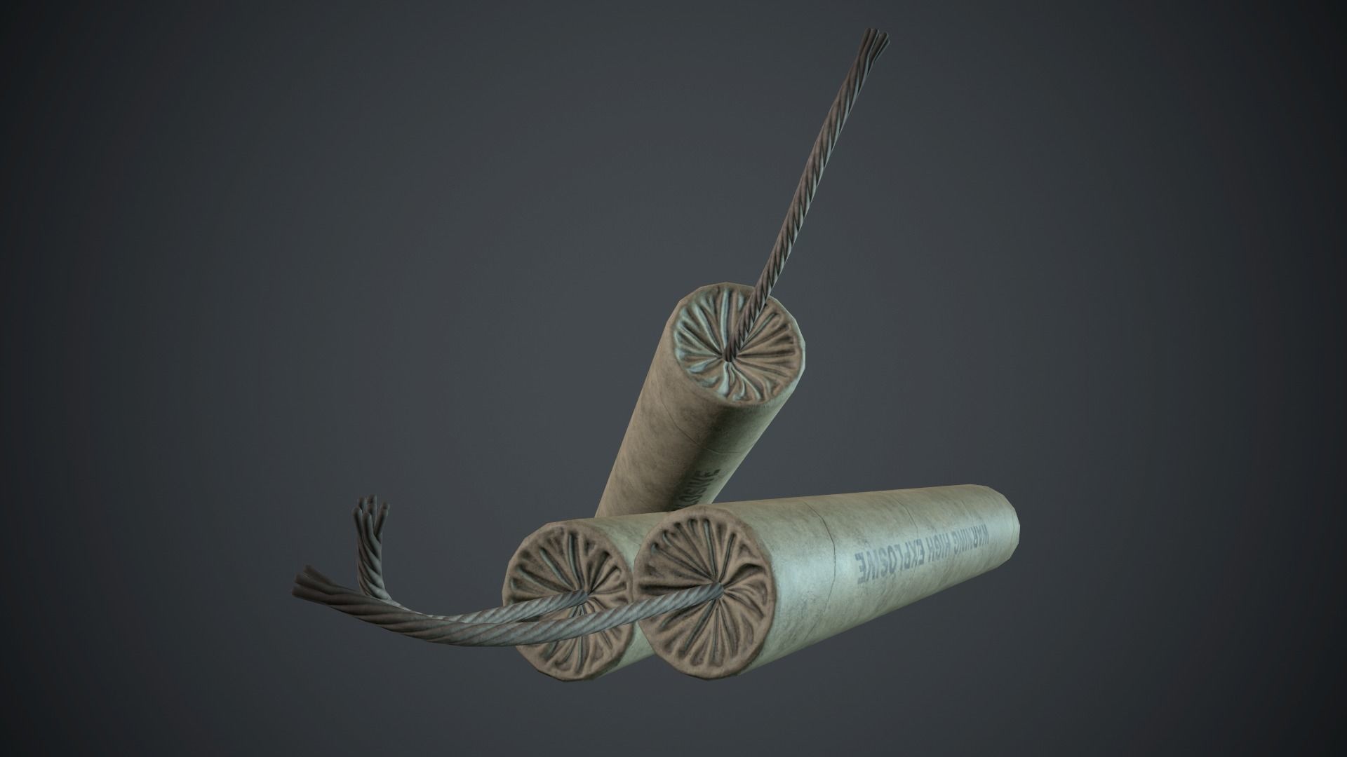 Dynamite PBR Game Ready pair of cigars Low-poly 3D model_4