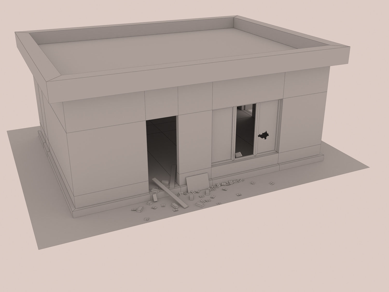 Beer bar in the apocalyptic world Low-poly 3D model_6