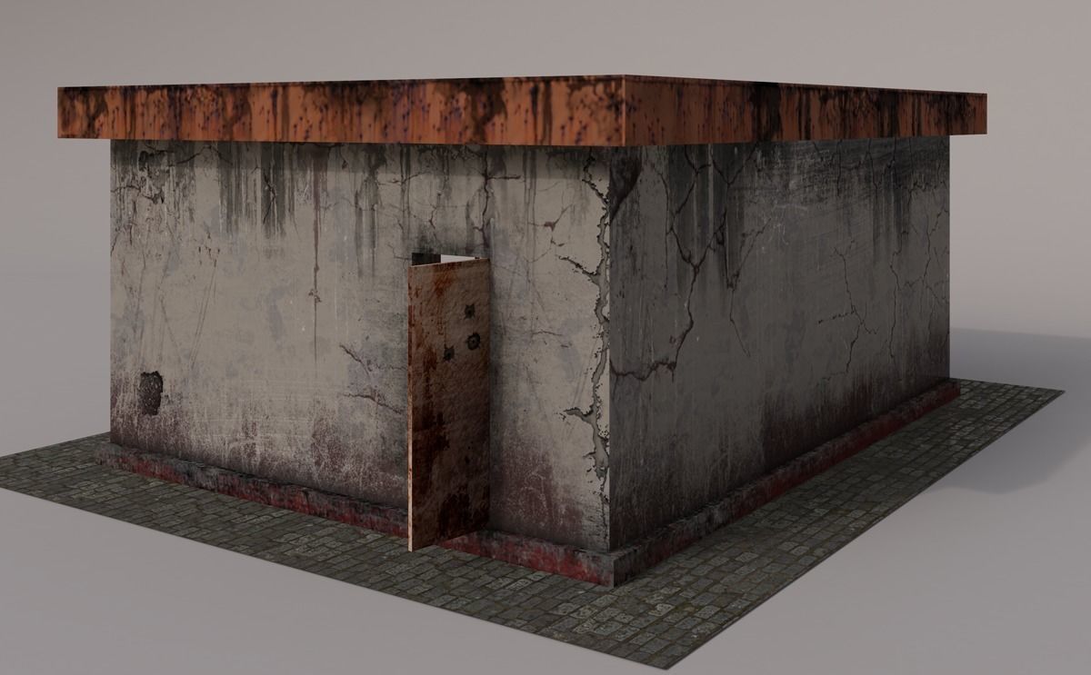 Beer bar in the apocalyptic world Low-poly 3D model_3