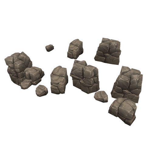Rock Formation 03  - Low Poly Hand Painted Low-poly 3D model