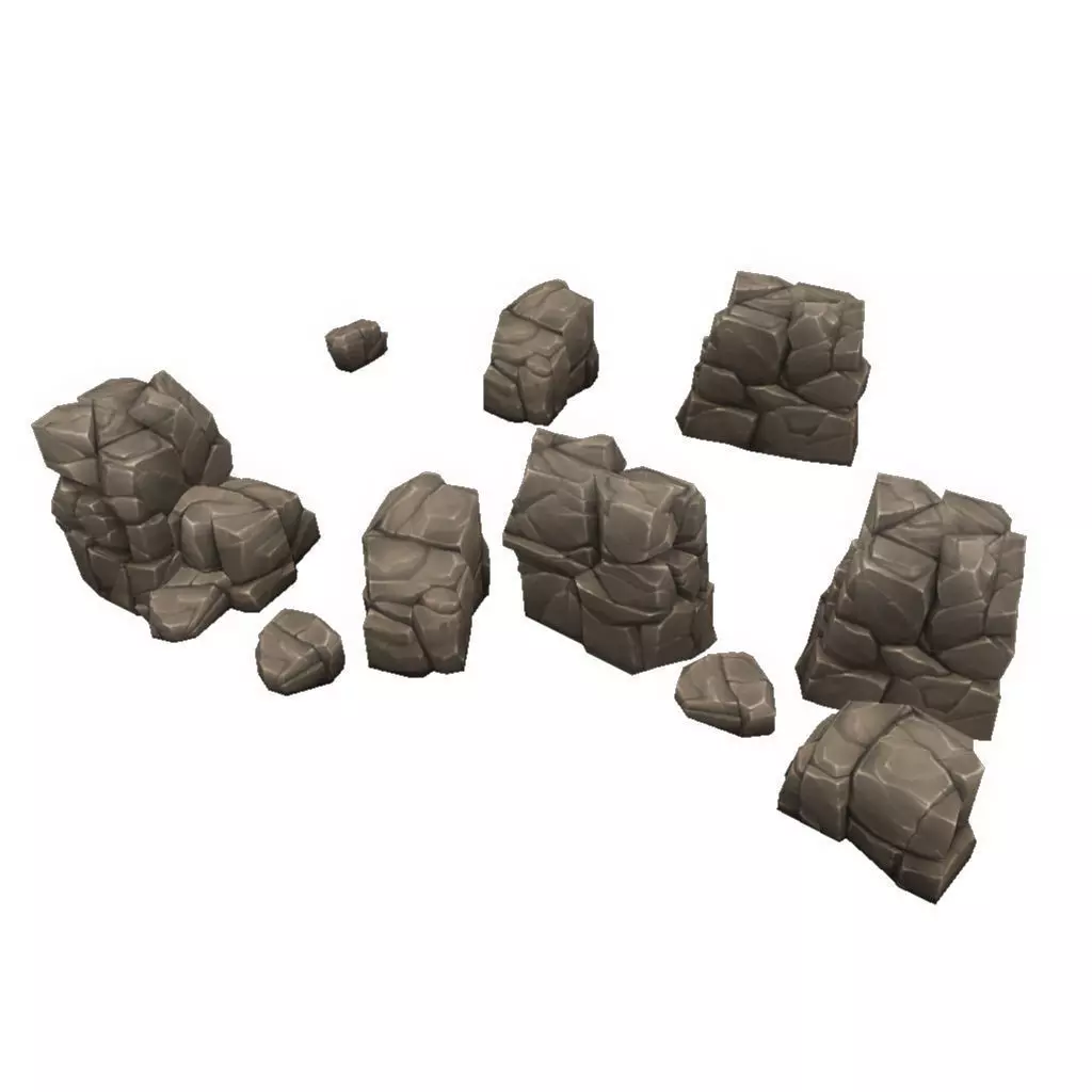 Rock Formation 03  - Low Poly Hand Painted Low-poly 3D model_0