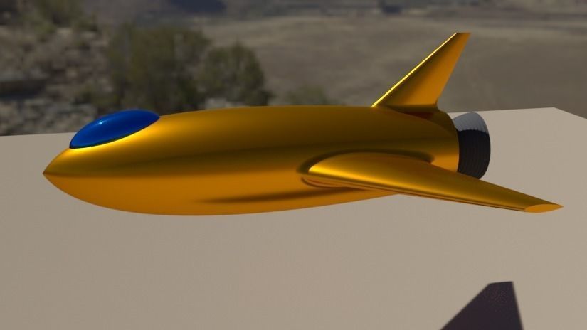 Simple Space Ship Free 3D print model